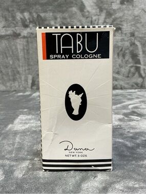 Vintage Tabu Spray Cologne By Dana New York 3oz  Black Bottle
